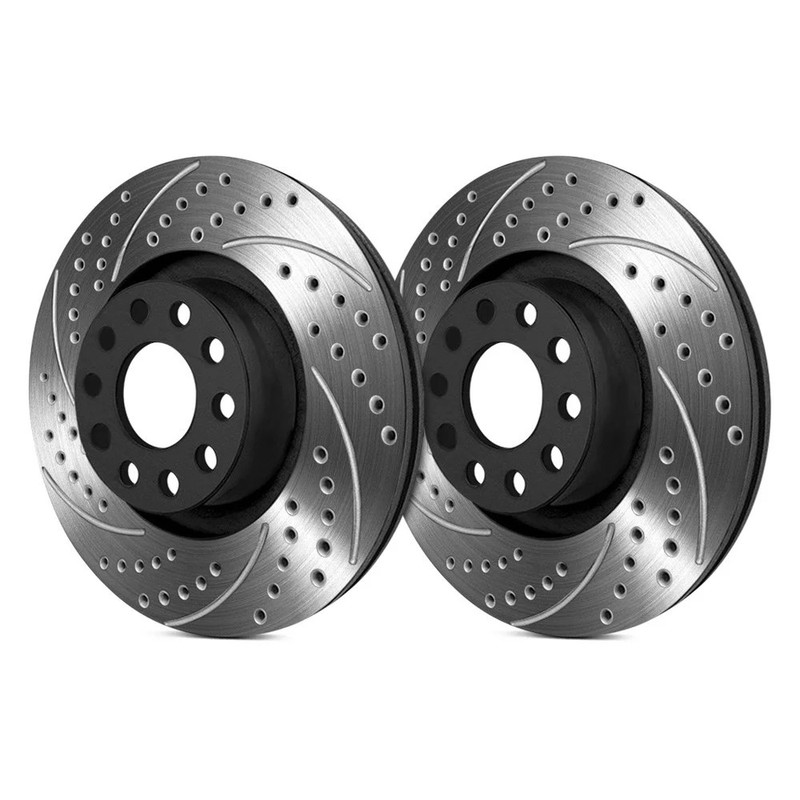 For Audi Q5 12-17 Double Drilled & Slotted 1-Piece Front Brake Rotors gallery