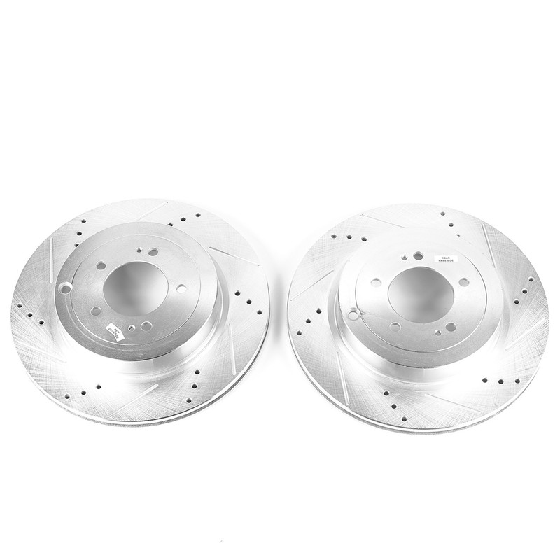 PowerStop Evolution Drilled Slotted Rotors Pair Rear For Mitsubishi Lancer