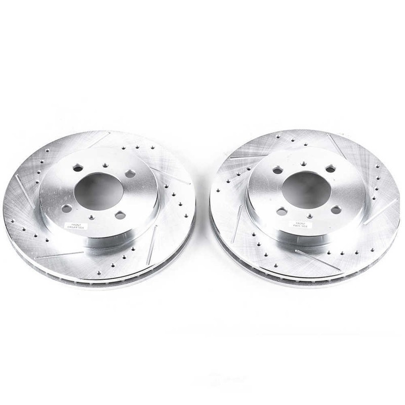 Disc Brake Rotor Set-Front Drilled, Slotted and Zinc Plated Brake Rotor Pair