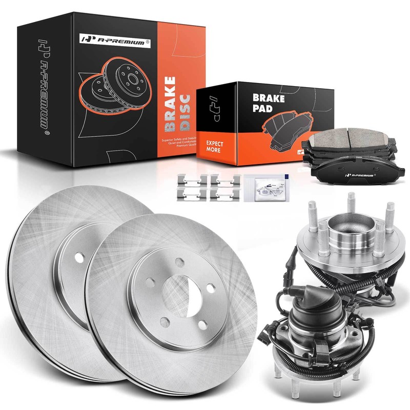 A-Premium Front Brake Rotors & Pad+Hub Bearing for Ford Crown Victoria 2005-2011