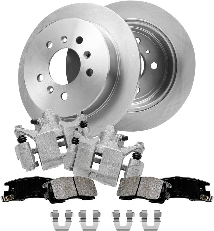 5-Lug Rear Brake Pads Calipers Rotors for 2006-2010 Chevrolet Impala