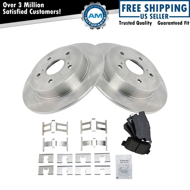 Rear Premium Posi Semi-Metallic Brake Pads & Rotor Kit for 07-13 Suzuki SX4