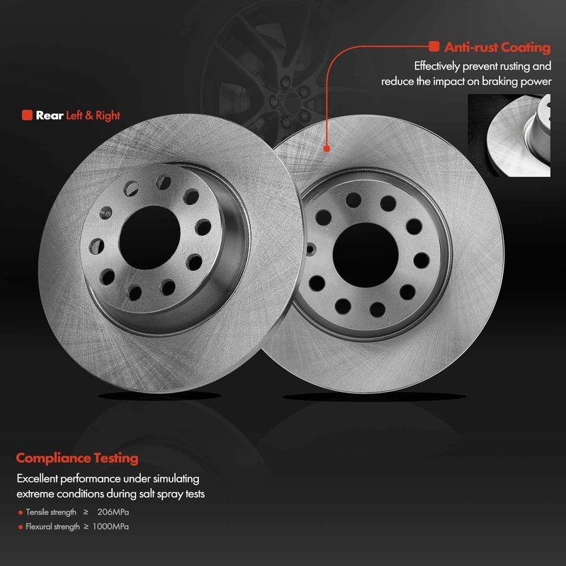 2x Disc Brake Rotor for Audi A3 A3 Quattro Volkswagen Jetta Passat Eos GTI Rear gallery