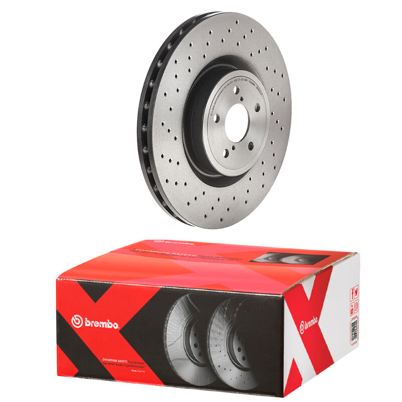 Brembo Xtra Front Left or Right Drilled Brake Disc Rotor for Impreza WRX STI ’04