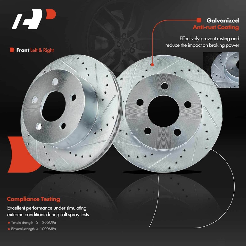 Front Drilled Brake Rotor & Pads + Calipers for Jeep Cherokee TJ 99-06 Wrangler gallery