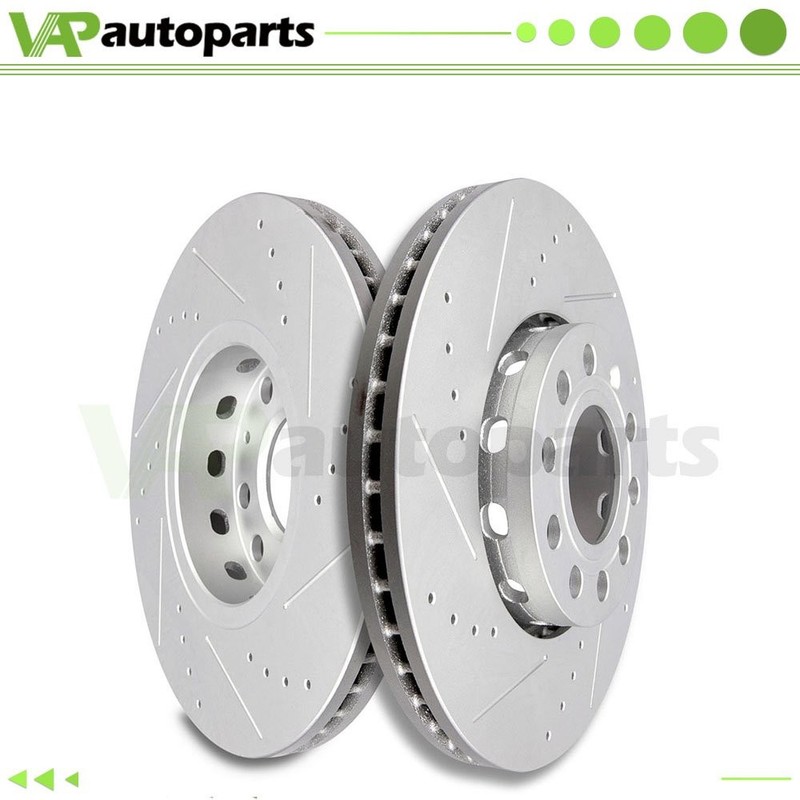 Drilled & Slotted Front Brake Rotors Discs 2PCS For 1995-2001 Audi A6 Quattro