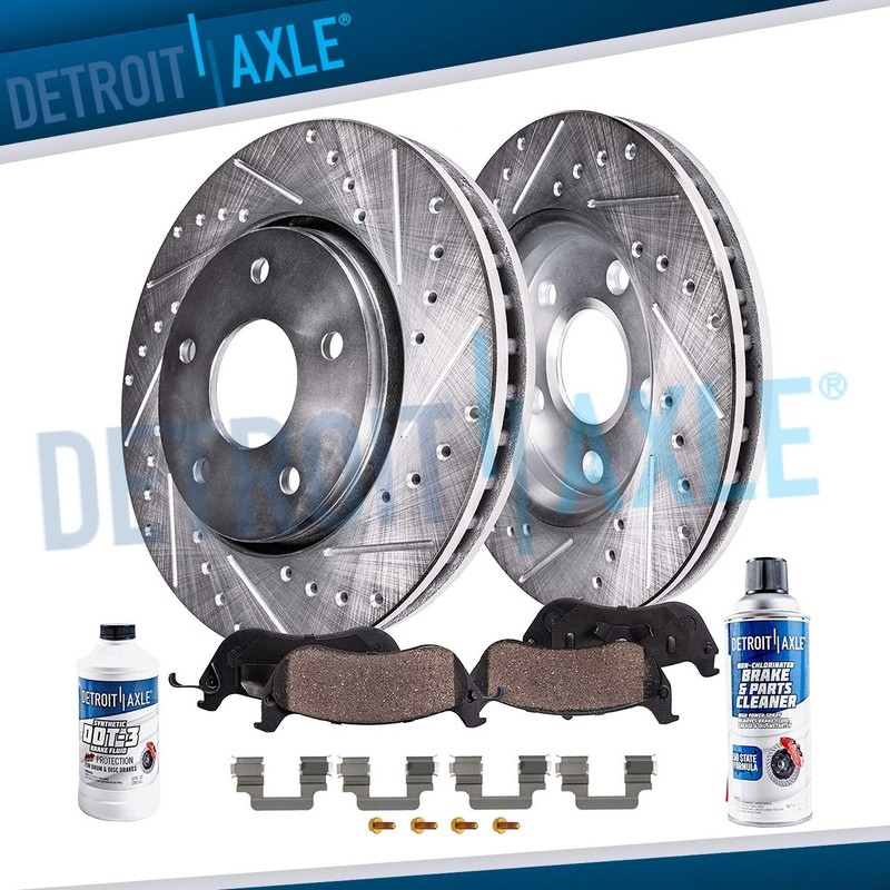 6pc Rear Drilled Brake Rotors Ceramic Brake Pads for BMW 540I 740I 750I X4 X5 X6