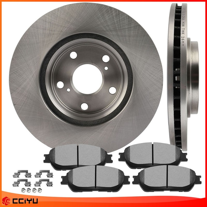 For 2004 2005 2006 Lexus ES330 Front Brake Rotors And Ceramic Pads Solid Discs