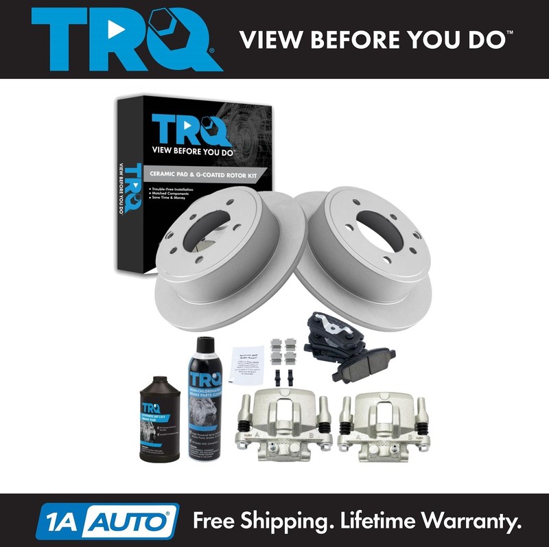 TRQ Rear Brake Pad & Rotor Kit Ceramic Rear Fits Chrysler Dodge Jeep Mitsubishi