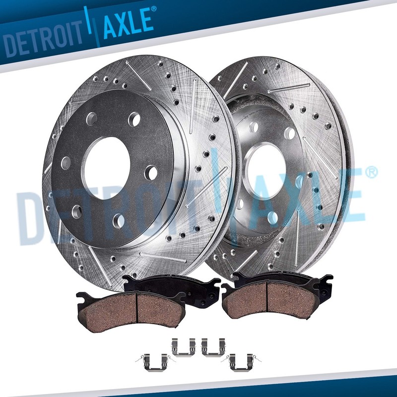 Front Drilled Rotors + Ceramic Brake Pad for Pathfinder Frontier Xterra Equator