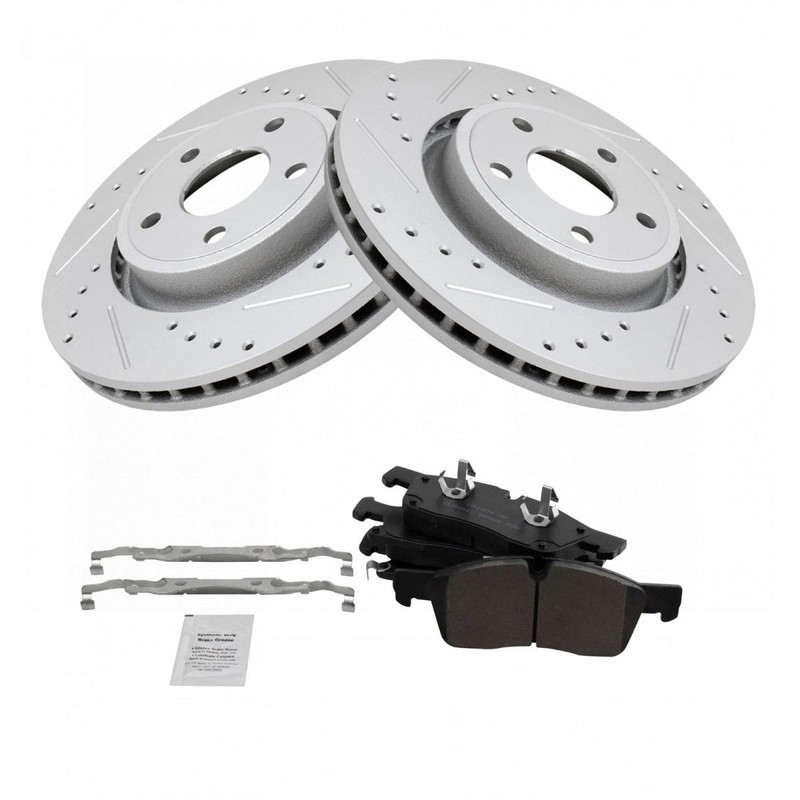 TRQ Front Ceramic Brake Pad & Performance Rotor Kit for Durango Grand Cherokee gallery