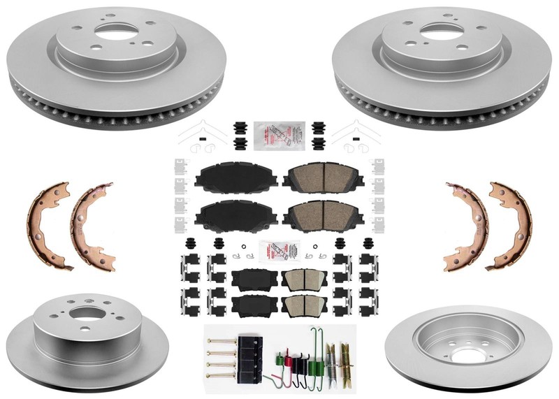 Coated Disc Brake Rotors & Brake Pads fits Toyota Camry 2018-2025 FWD