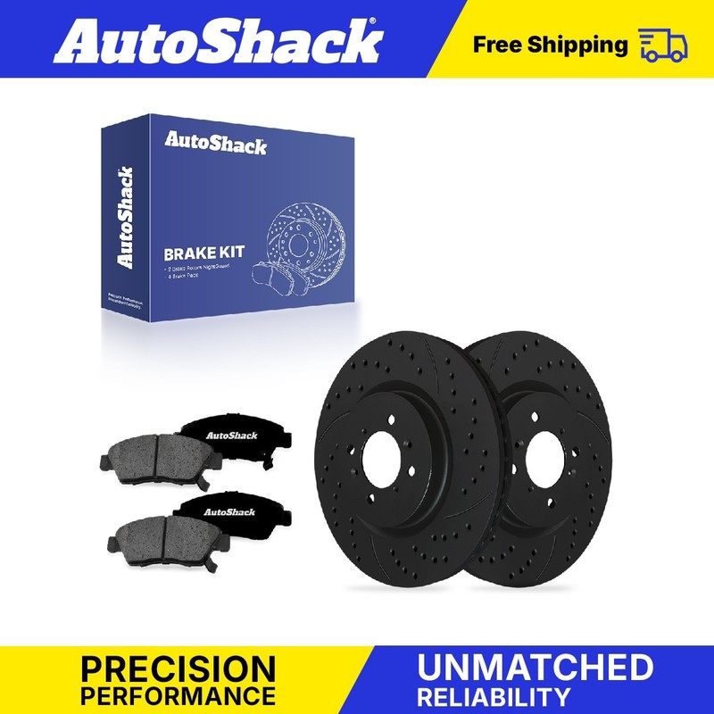 Front Drilled Slotted Brake Rotors Premium Ceramic Pads for Honda, Fit 2009-2014