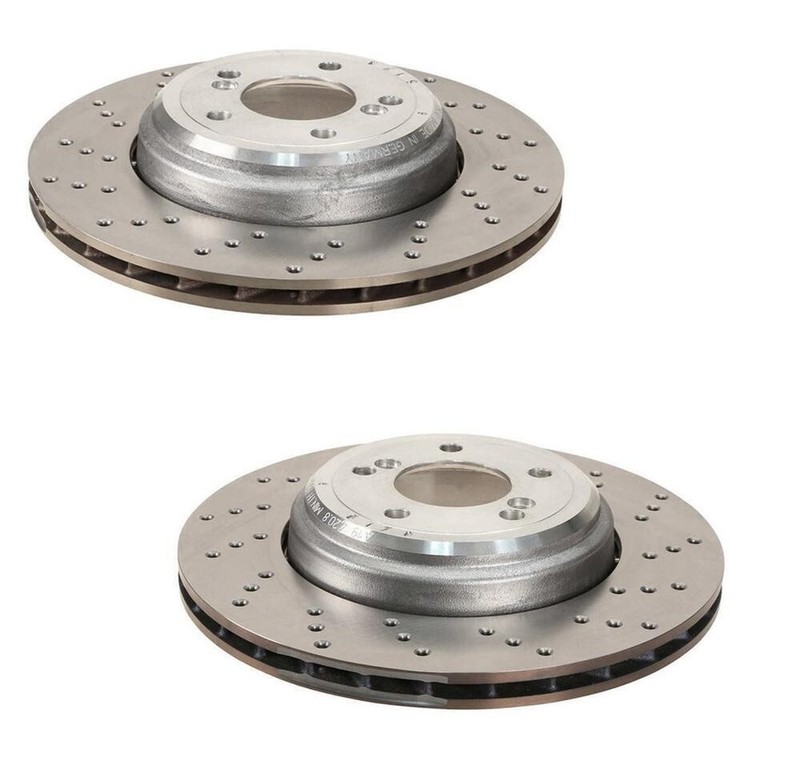 SHW Performance Pair Set of 2 Rear Drill 350mm Brake Disc Rotors for E82 E90 E92