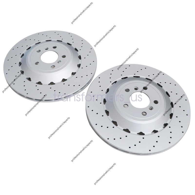 2PCS Rear Vented & Drilled Disc Brake Rotors Fit For BMW F06 F10 F13 M5 2012-19 gallery