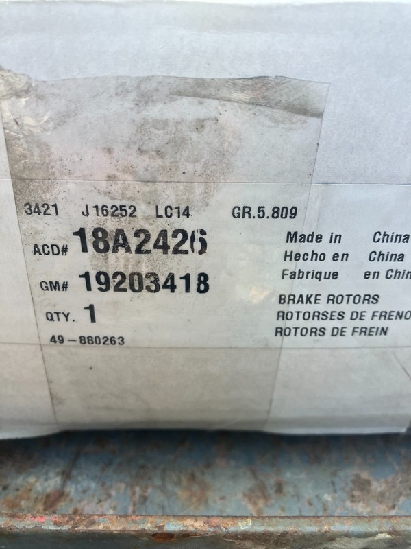 Brake Rotor Genuine AcDelco Professional/Gold 18A2426 gallery