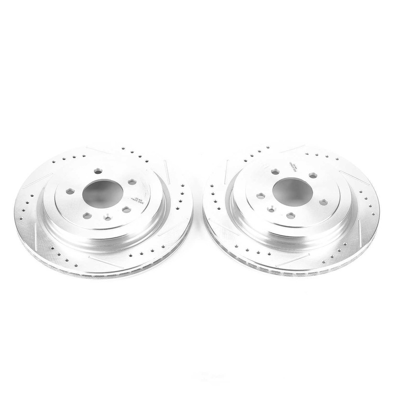 Disc Brake Rotor Set-Rear Drilled, Slotted and Zinc Plated Brake Rotor Pair