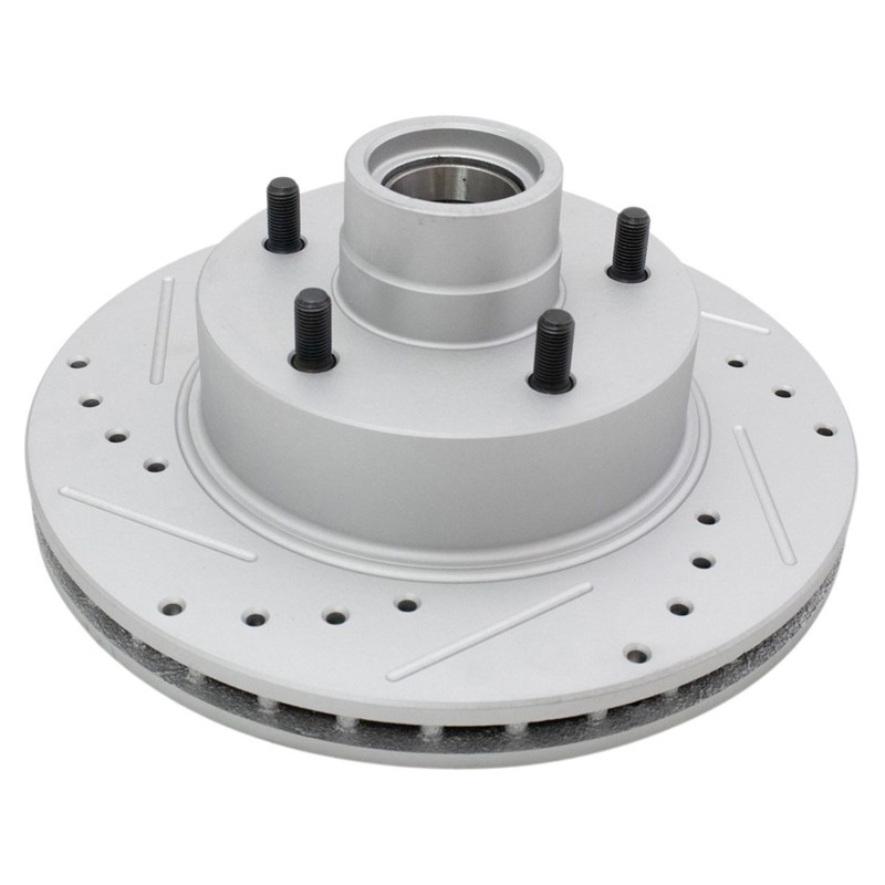 TRQ Front Performance Drilled Slotted G-Coated Disc Brake Rotor Pair New gallery