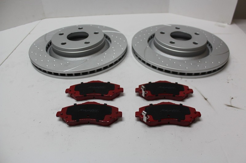 Raptor Series Front Brake Rotors and Pads for 07-18 Jeep Wrangler JK/JKU 332MM gallery
