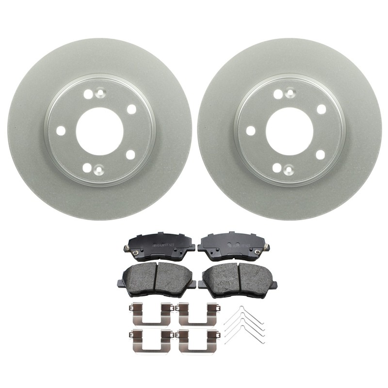 Bosch QuietCast Front Rotors & Akebono ProACT Disc Brake Pad Kit For Elantra FWD