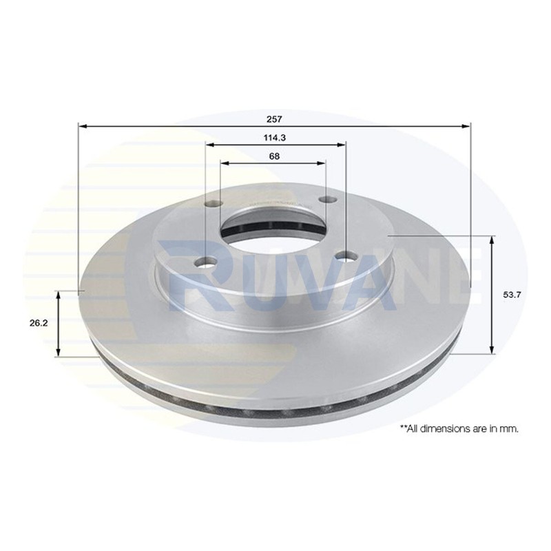 Fits Nissan NV200 2010- 1.5 dCi 1.6 Electric Ruva Front Brake Disc #1