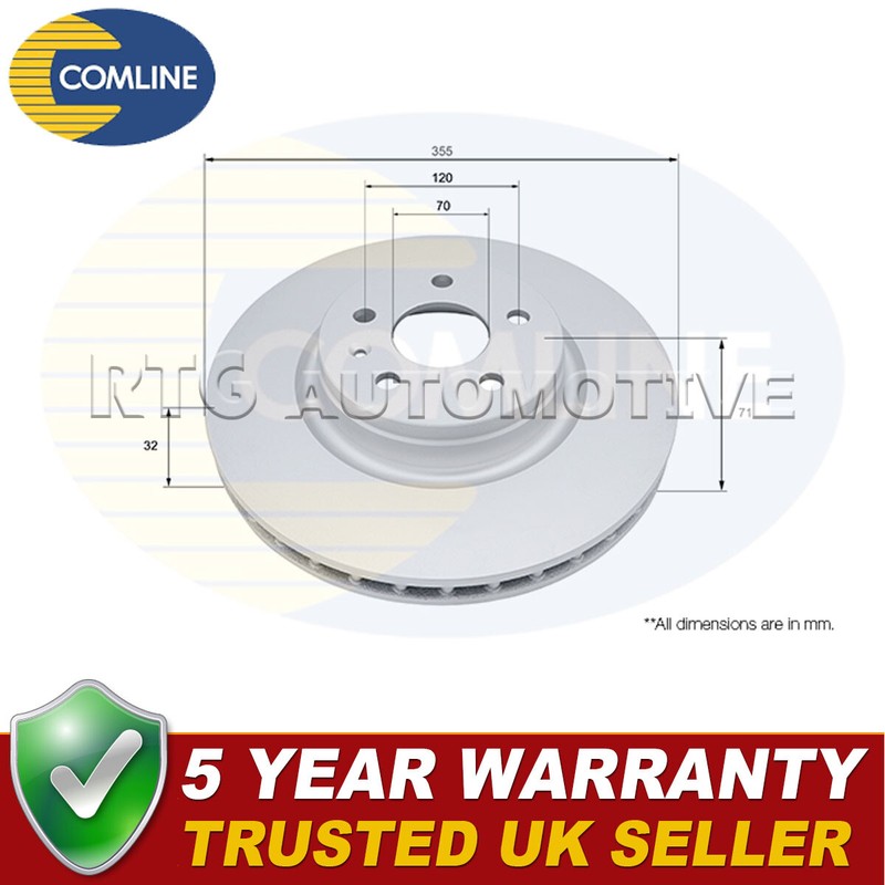 Comline Front Brake Disc Fits Tesla Model S X Electric + Other Models #1