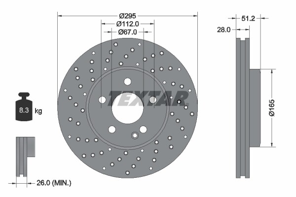 TEXTAR Front BRAKE DISCS + PADS for MERCEDES A-Class AMG A45 4matic 2015-2018 gallery