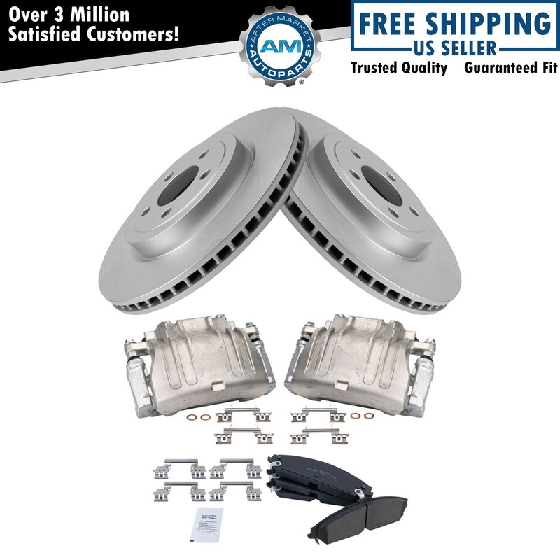 Front Brake Calipers Ceramic Pads Rotors for 05-11 300 Challenger Charger Magnum