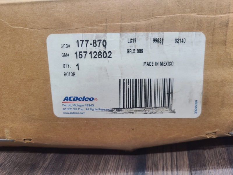 New Rear Brake Rotor2000-2014 GM 15712802, ACDelco 177-87Q gallery