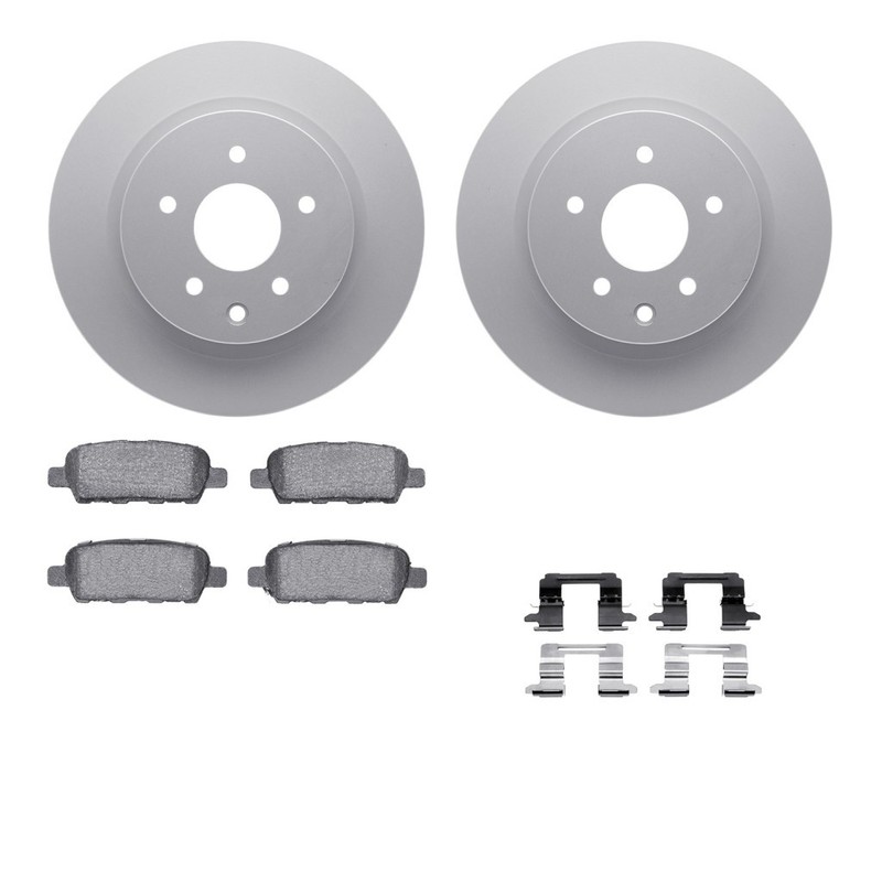 For Nissan 370Z 2009-2020 Rotors And Brake Pads Rear | Cast Iron | Ceramic Pads gallery