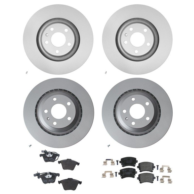 Hella Front & Rear Rotor Low-Met Disc Brake Pad Kit for A6 Quattro Avant Base
