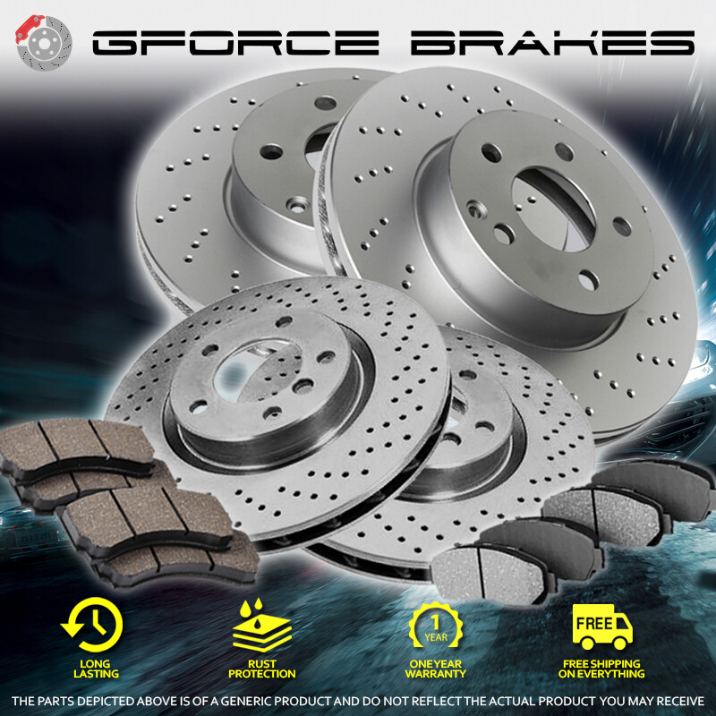 F+R Drilled Rotors & Pads for 2014-2015 Lexus IS250 Sedan RWD w/ F Sport Package