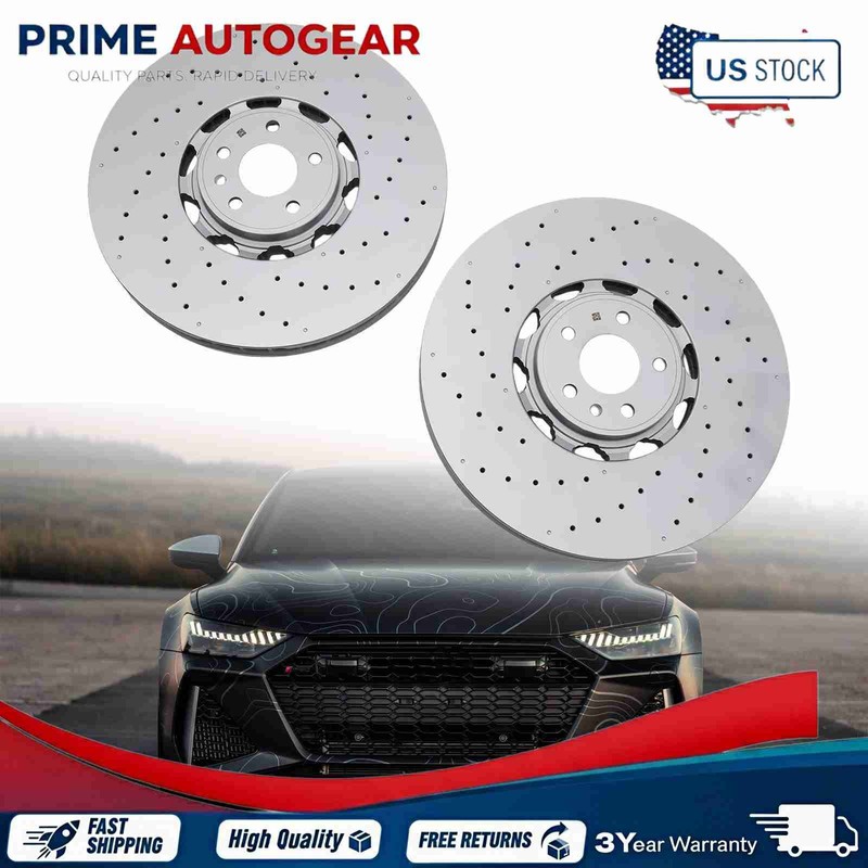 4K0615301S Front Disc Brake Rotor Set for 2021-2024 Audi RS6 Avant RS7 Sportback