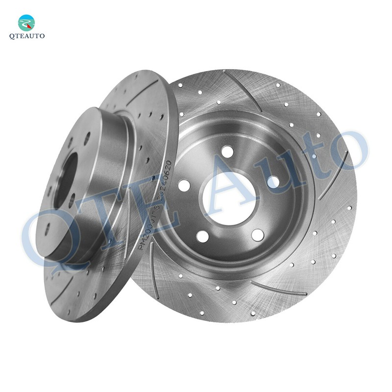Rear 271mm Drilled Slotted Brake Disc Rotors For 2012-2018 Ford Focus