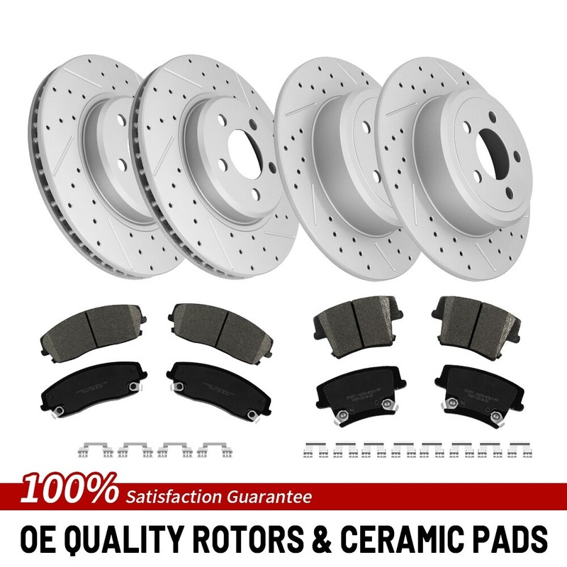 320mm Front 319.7mm Rear Brake Rotors Ceramic Pad For Dodge Charger Chrysler 300