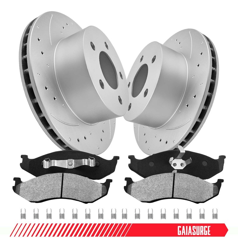 280mm Front Drilled Brake Rotors Brake Pads for 1990-1999 Jeep Wrangler Comanche