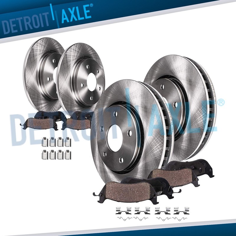Front Rear Disc Rotors Ceramic Brake Pads for Lincoln MKS MKT Ford Flex Taurus
