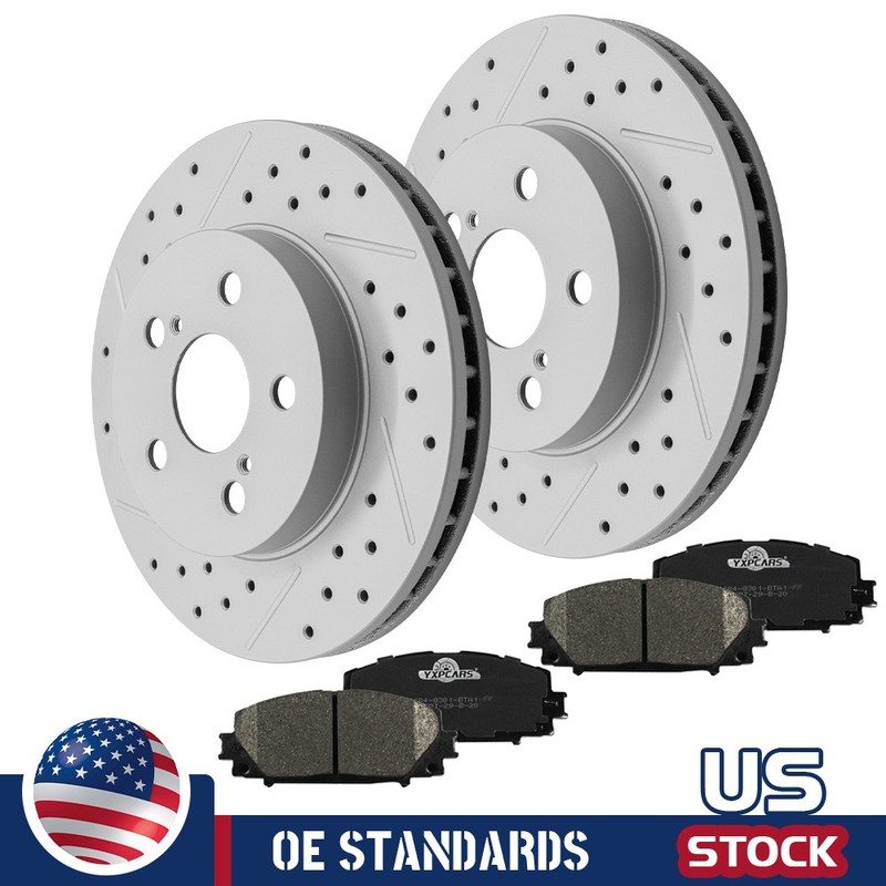 For Toyota Prius AWD-e Corolla Prius Prime Front Disc Rotors Ceramic Brake Pads