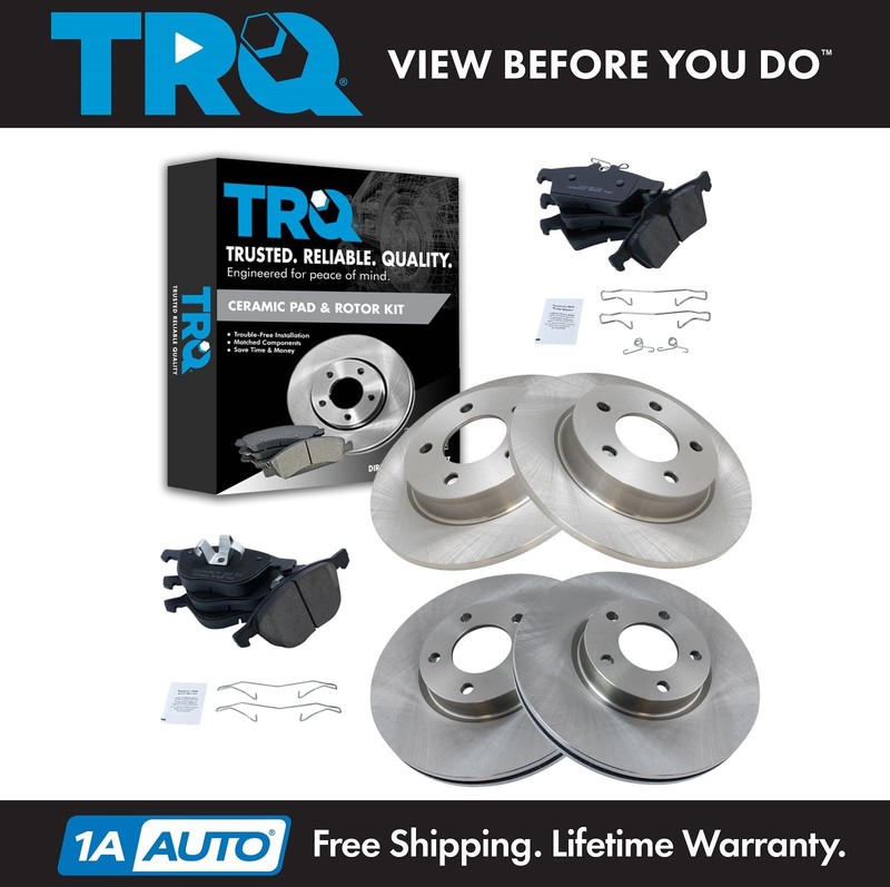 TRQ Front & Rear Ceramic Disc Brake Pads & Rotor Kit for Mazda 3 New
