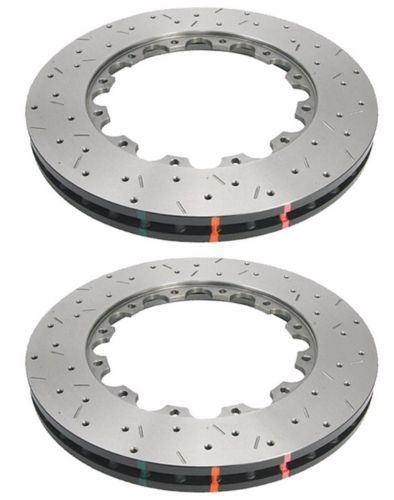 DBA FRONT DRILLED SLOTTED BRAKE ROTORS 5000 FOR 2009-2011 NISSAN GT-R 380x34MM