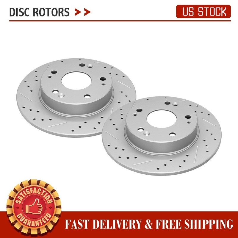 Rear Drilled Disc Brake Rotors for 2013 – 2015 Acura CSX 2006 – 2015 Honda Civic