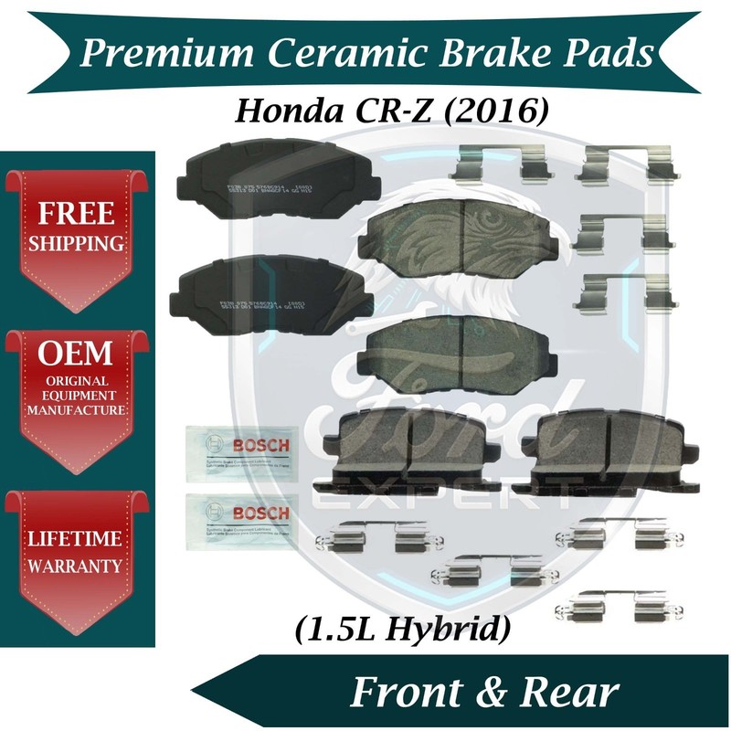 Bosch OEM Front & Rear Ceramic Brake Pads Kit For 2016 Honda CR-Z 9 Yr Warranty