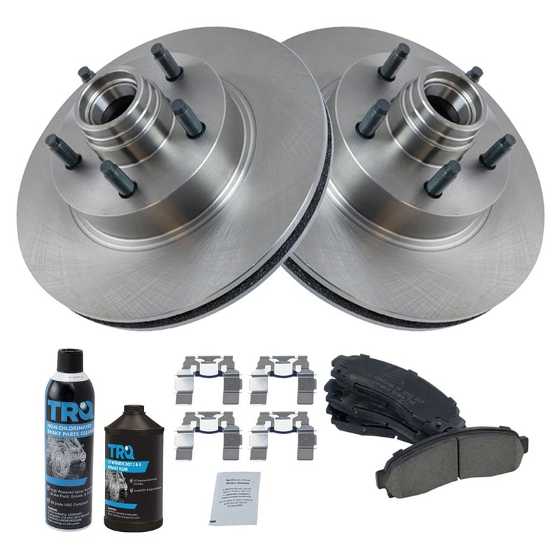 TRQ Front Ceramic Brake Pad & Rotor Kit w/Chemicals for Ford Ranger B2300 gallery