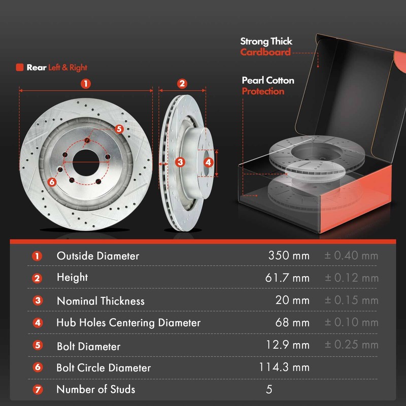 Front & Rear Side Drilled Brake Rotors + Ceramic Brake Pads for INFINITI Q60 G37 gallery