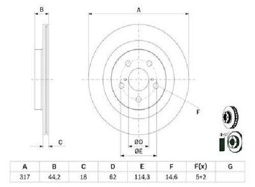 Genuine Bosch Brake Disc 0 986 479 H19 for Lexus Suzuki Toyota