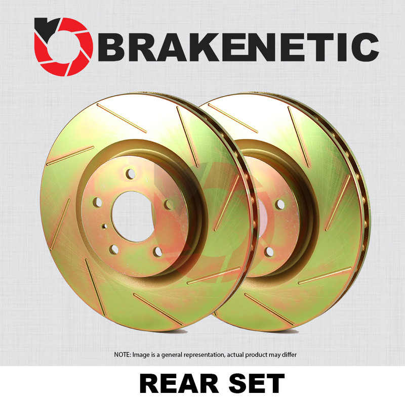 REAR SET BRAKENETIC Sport Slotted Brake Disc Rotors AWD BNS51012.SS