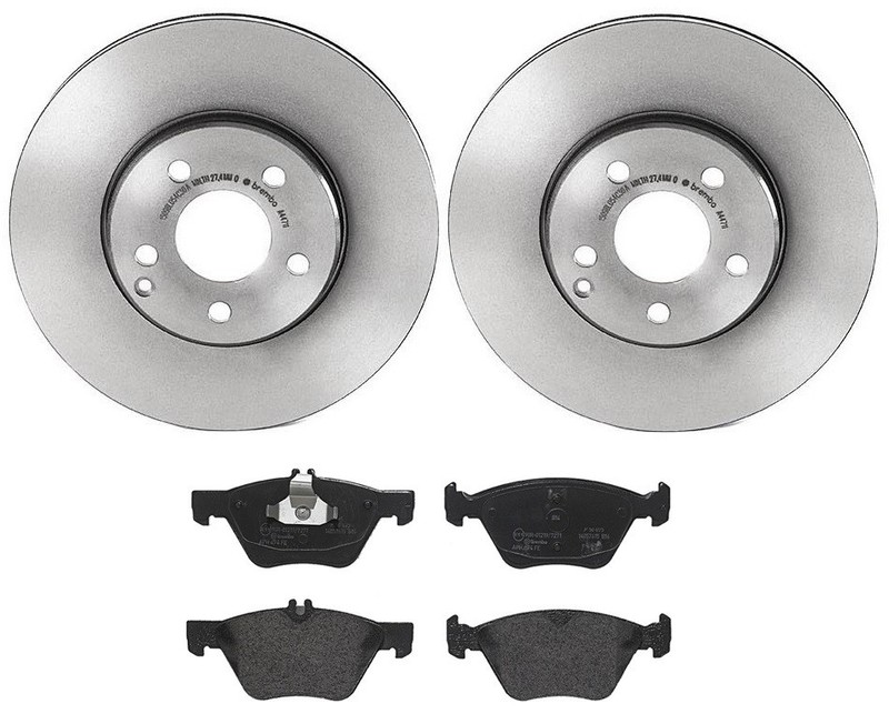 Brembo Front Brake Kit Disc Rotors Low-Met Pads For MB W11 S211 E320 E350 4Matic