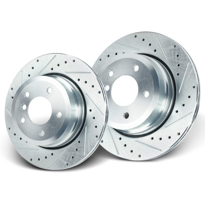2x Drilled Brake Rotors for BMW E60 525xi 528xi 2006-2007 530xi 535xi Rear Side gallery