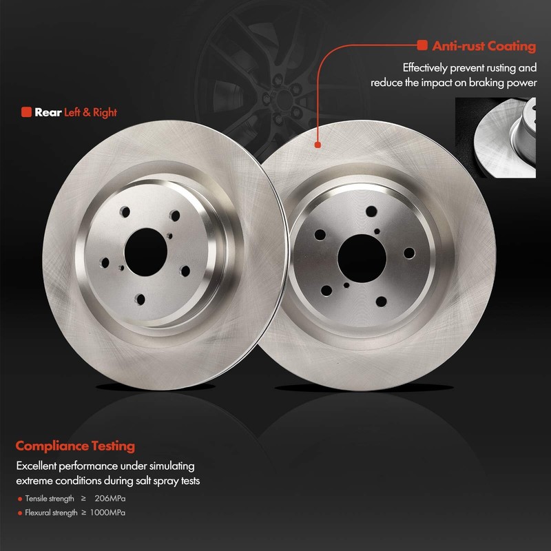 6Pcs Disc Brake Rotor & Ceramic Brake Pad for Subaru Ascent 2019 2020-2022 Rear gallery
