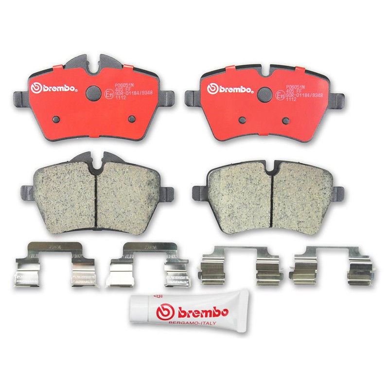 Fits 2002-2004 Mini Cooper Front Brake Rotors & Ceramic Brake Pads - Brembo OE gallery